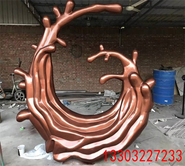 不銹鋼藝術(shù)浪花雕塑